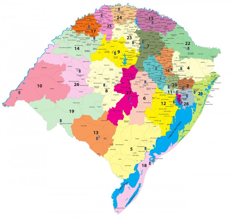 Mapa Coordenadorias Regionais
