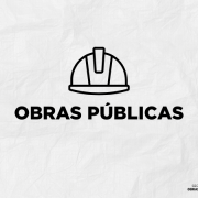 Imagem gr&aacute;fica de capa com fundo branco texturizado. No centro, h&aacute; um &iacute;cone de capacete de seguran&ccedil;a em tra&ccedil;os pretos, representando a &aacute;rea de obras p&uacute;blicas. Abaixo do &iacute;cone, aparece o texto &ldquo;OBRAS P&Uacute;BLICAS&rdquo; em letras mai&uacute;sculas e pretas. No canto superior esquerdo, h&aacute; uma faixa com as cores verde, vermelho e amarelo. No canto inferior direito, est&atilde;o os logotipos da Secretaria de Obras P&uacute;blicas e do Governo do Estado do Rio Grande do Sul. O design &eacute; simples e institucional, com foco no tema de infraestrutura e constru&ccedil;&atilde;o.